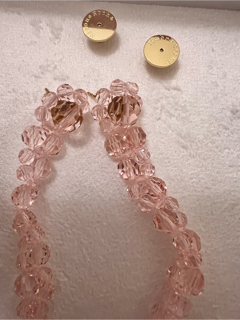 Simone Rocha Blush Crystal Threader Drop Earrings - Picture 6 of 7